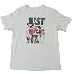 Nike Tee Manga Basketball White T-Shirt Art Of The Game Japanese Anime Men's L